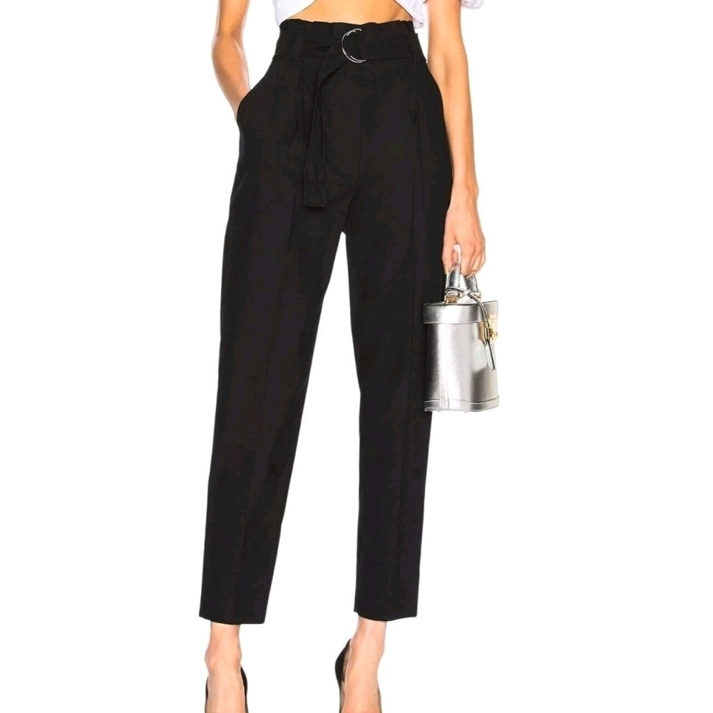 A.L.C Diego Tapered High Rise Gold Buckle Trousers with Belt Size 10